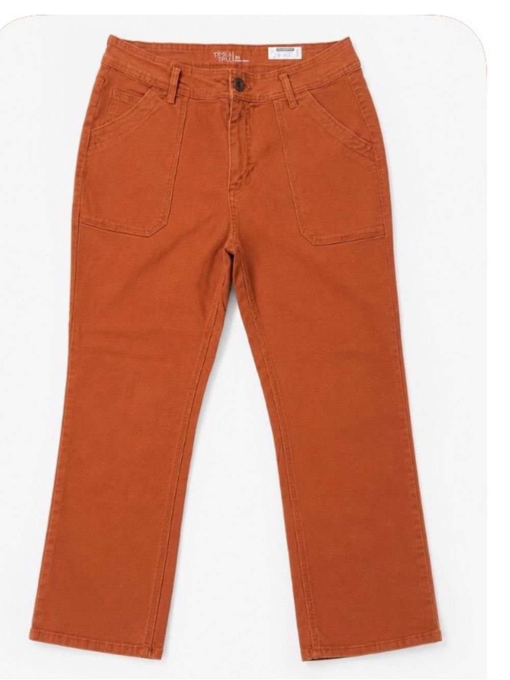 Time and Tru Rust Orange Cropped Ankle Jeans